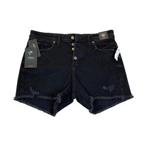 NWT Silver Jeans Co Womens Jean  Shorts W31 Beau Girlfriend Fit Mid Rise Black